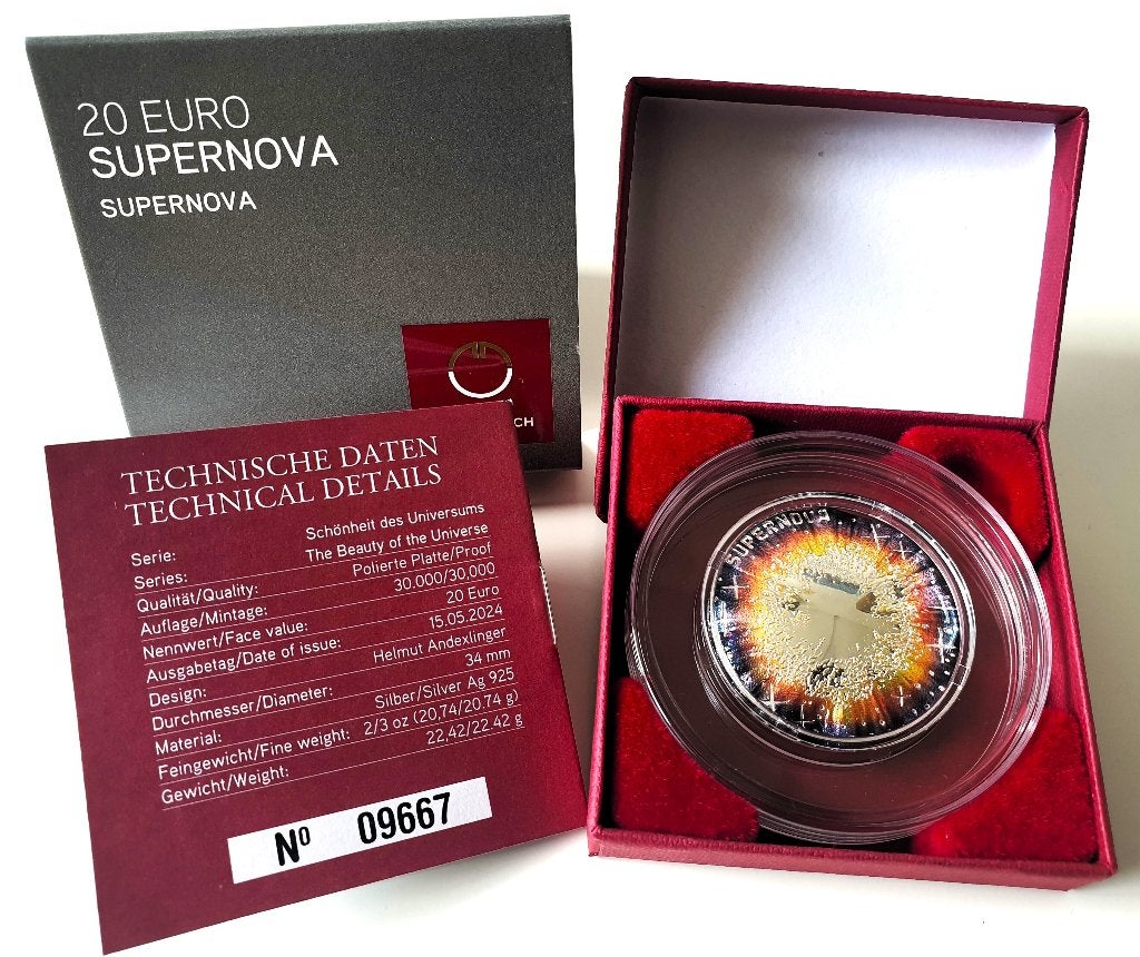 Oostenrijk 20 euro proof 2024 Supernova, Verzenden, Oostenrijk, Overige waardes, Losse munt