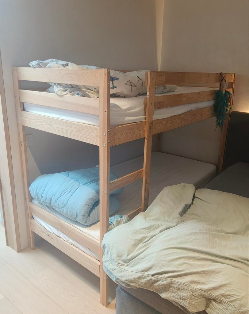 Houten stapelbed Ikea Mydal 90x200 cm, Ophalen, Gebruikt, 90 cm, Eenpersoons