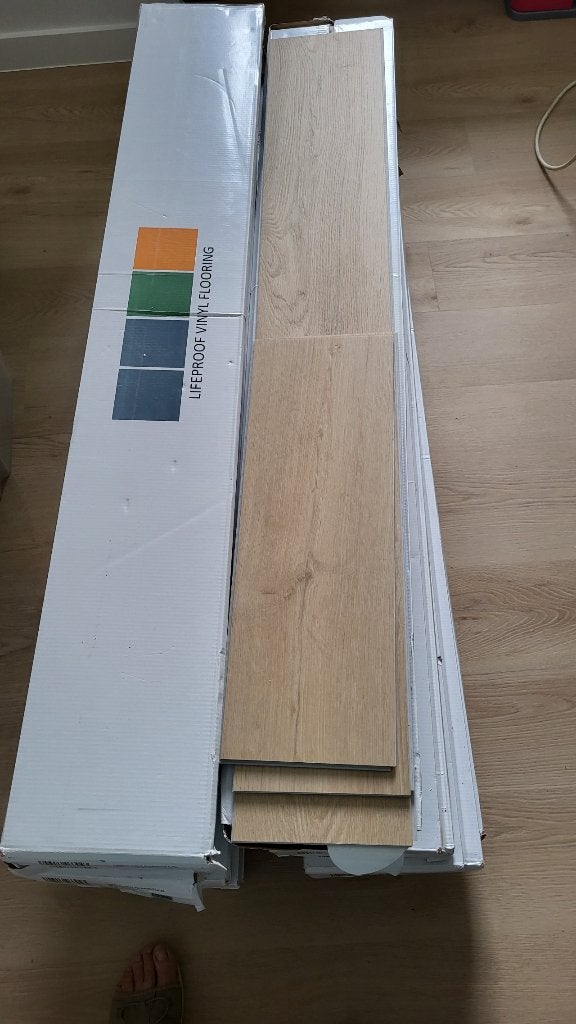 Plancher en vinyle | 18,1x122 cm | VYGO Purewood Latte, Neuf, Aggloméré, Synthétique, Enlèvement