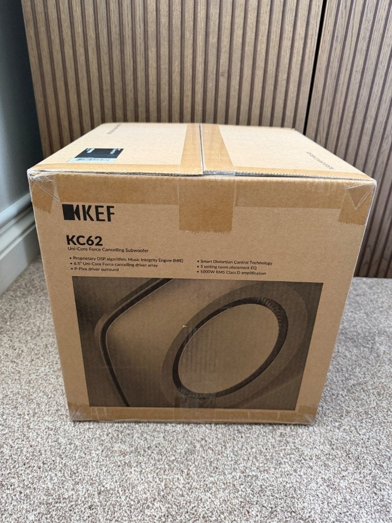 KEF KC62 Subwoofer Zwart - 3 Maanden Oud, Audio, Tv en Foto, Luidsprekerboxen, Ophalen of Verzenden, Zo goed als nieuw, Subwoofer