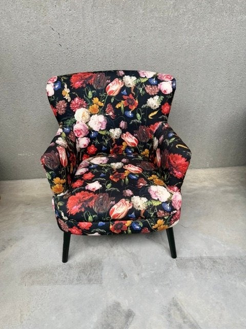 Fauteuil met kleurrijk bloemmotief - uitstekende staat, Enlèvement, Comme neuf, Tissus