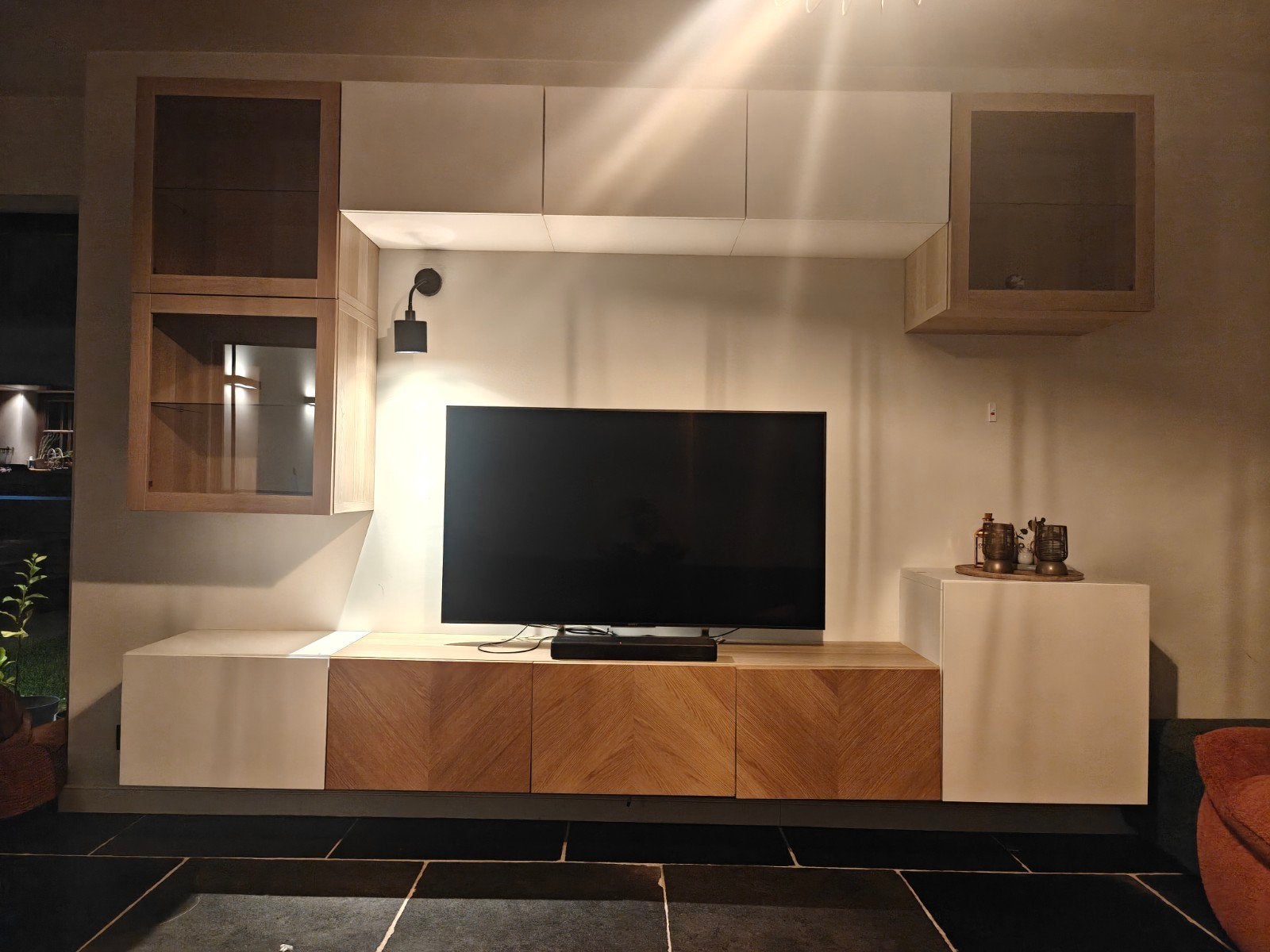 tv hangmeubel met extra kasten, Enlèvement, Utilisé, Verre