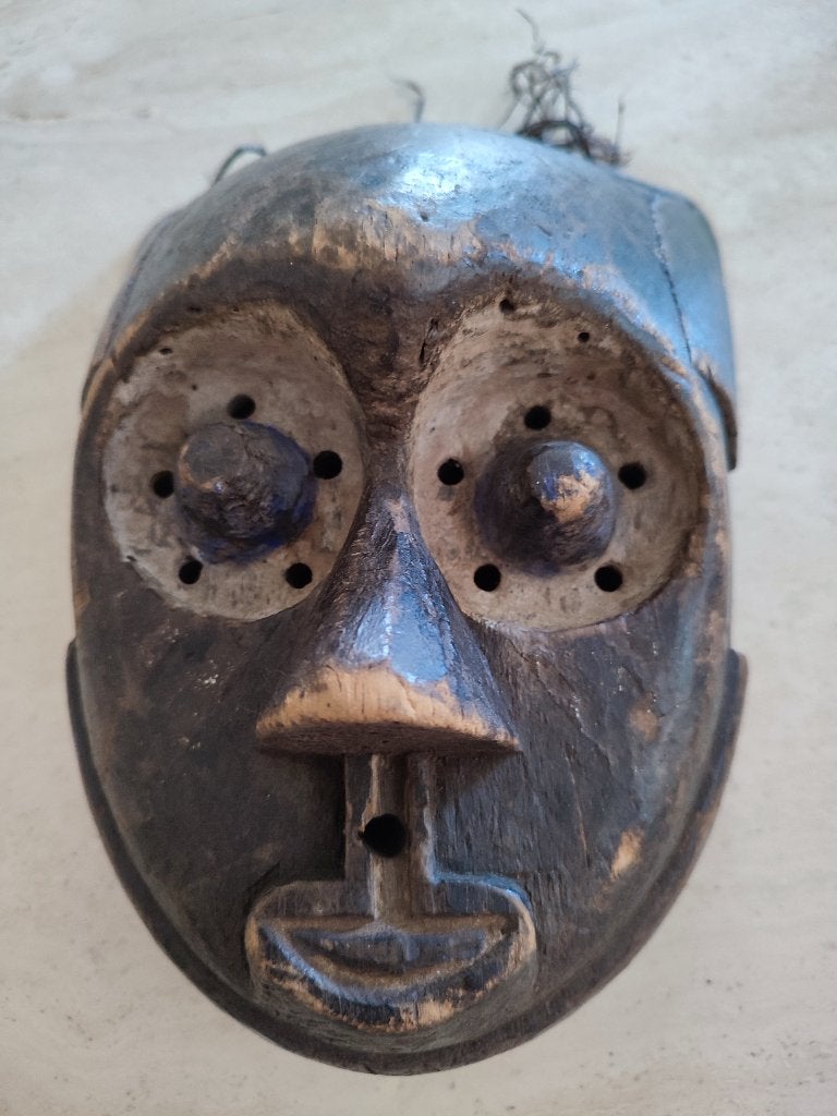 Congo (RDC) Masque de danse cubiste Kuba, yeux en cônes, Antiquités & Art, Art | Art non-occidental, Masque, Afrique, Bois, Brun