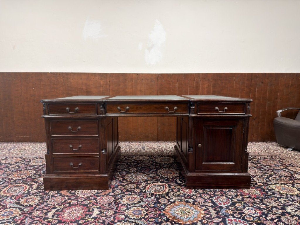Klassiek Engels Chesterfield Bureau Partnerdesk, Ophalen of Verzenden