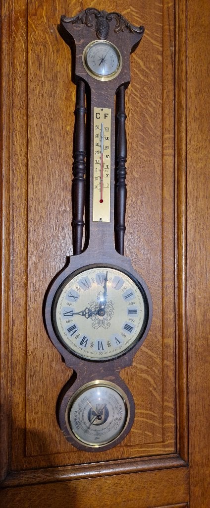 Horloge - station météo murale vintage, Antiquités & Art, Enlèvement ou Envoi