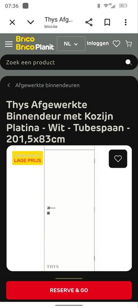 Kassement Kader binnendeur Thys (geen deur), Doe-het-zelf en Bouw, Deuren en Vliegenramen, Binnendeur, Ophalen