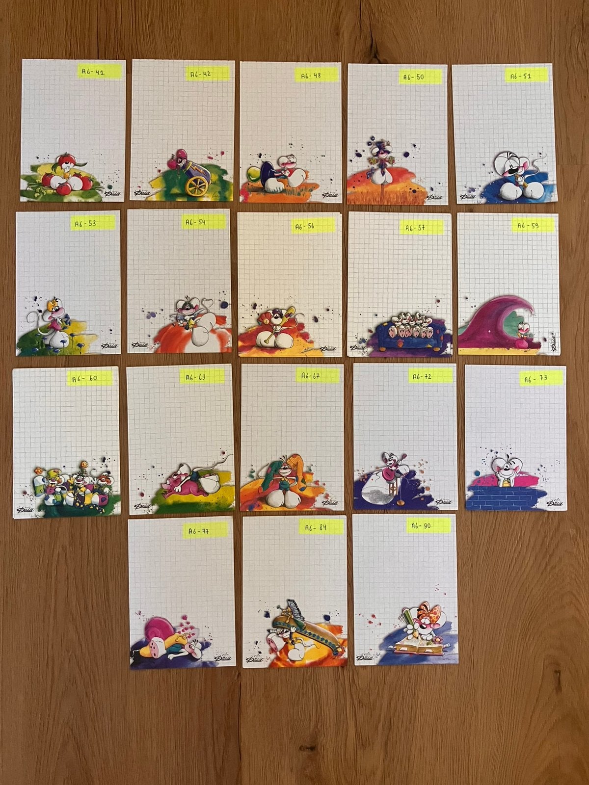 Diddl - Set van 18 verschillende witte(!) Diddl A6 blaadjes, Verzamelen, Diddl, Zo goed als nieuw, Diddl, Ophalen of Verzenden