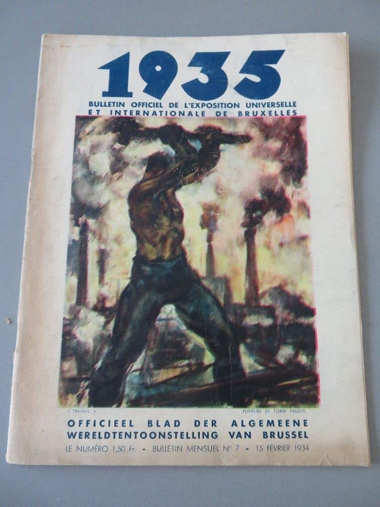 officieel blad Wereldtentoonstelling Bxl. 1935 Pierre Paulus, Envoi, 1920 à 1940, Journal ou Magazine