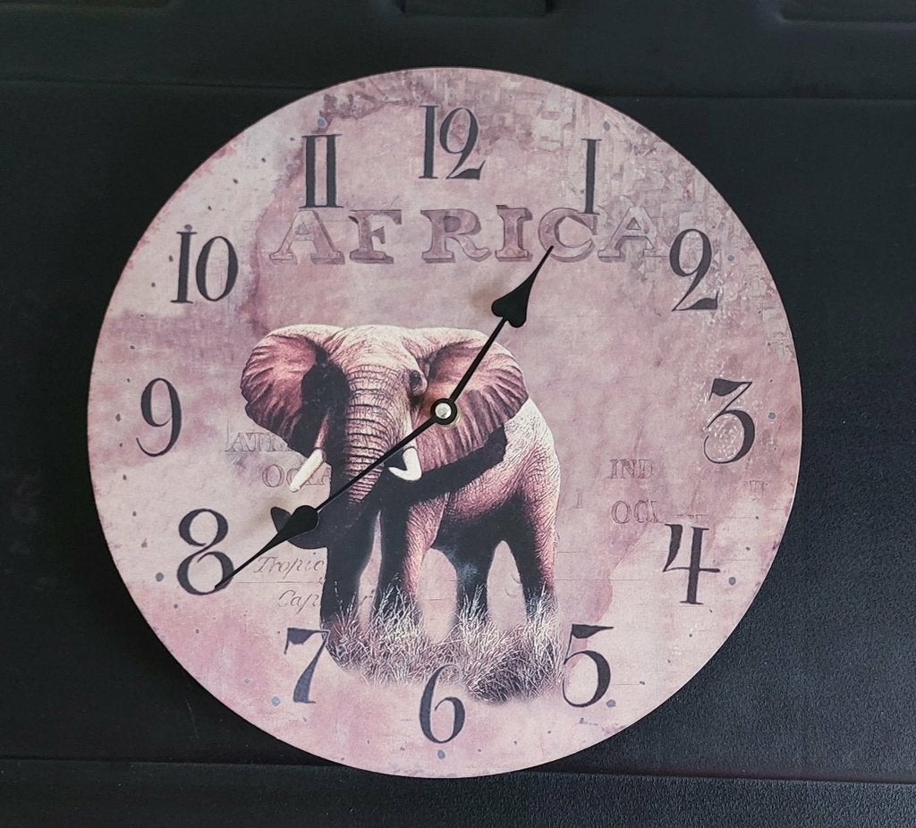 Horloge Eléphant, Maison & Meubles, Enlèvement, Comme neuf, Beige