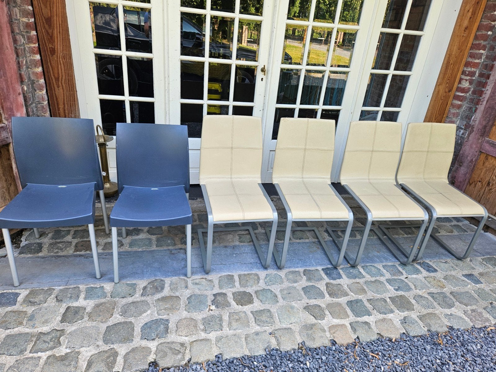 6 gratis stoelen, Tuin en Terras, Ophalen, Gebruikt, Kunststof