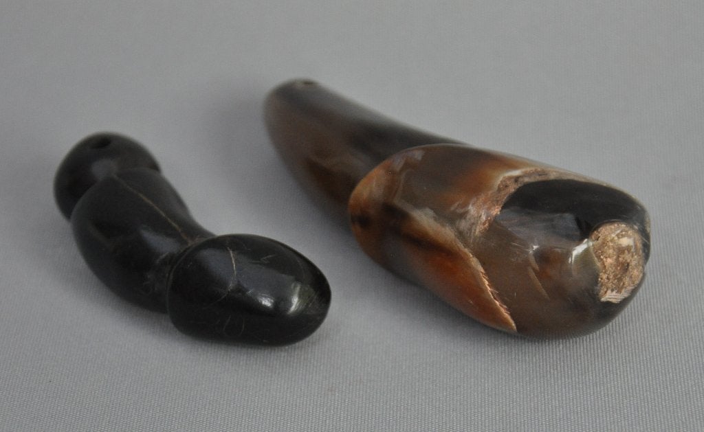 2 Palad Khik phallus amuletten, Thailand - Agaat & Hoorn, Ophalen of Verzenden