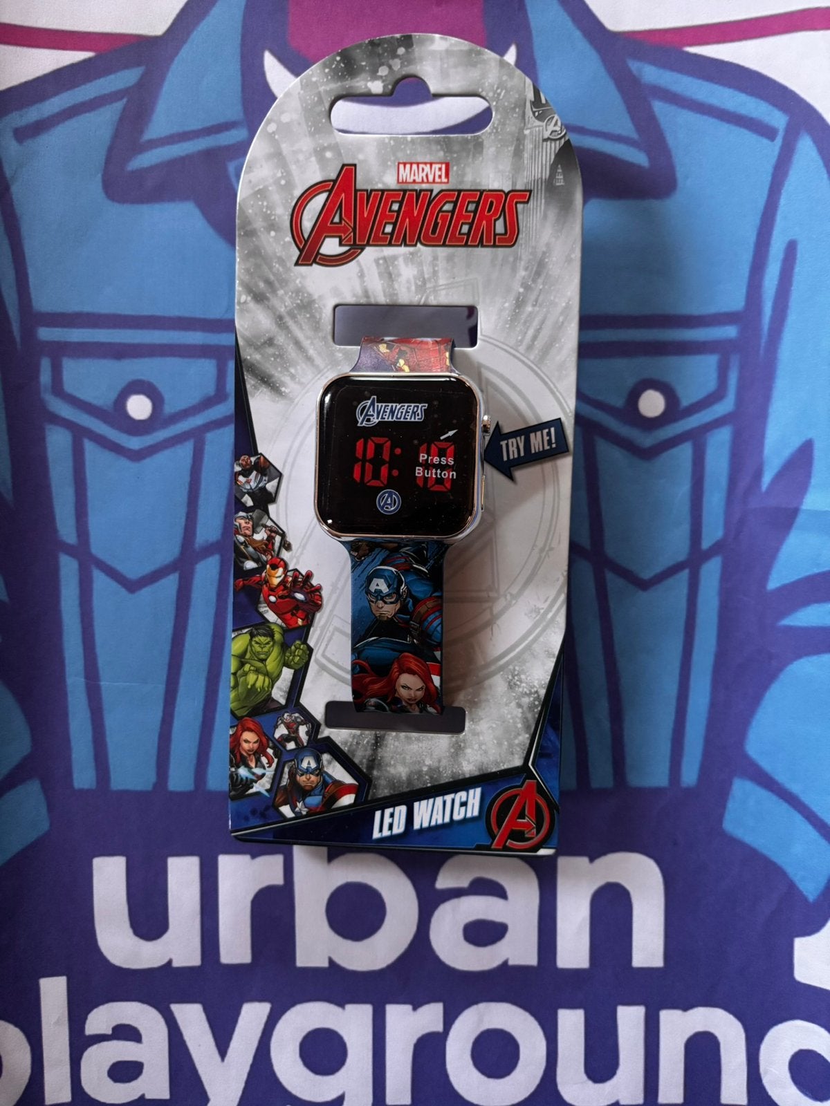 Marvel Avengers LED-horloge, Handtassen en Accessoires, Horloges | Kinderen, Ophalen of Verzenden, Nieuw, Zwart, Jongen of Meisje