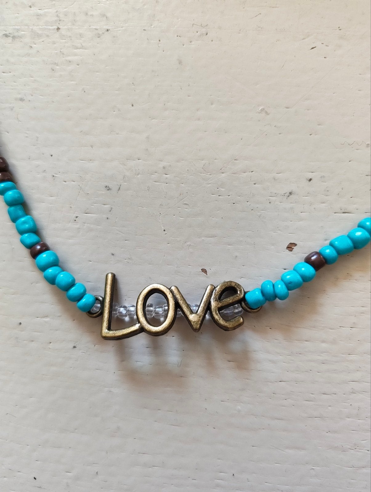 Petit collier ras du cou Love fait main, Enlèvement ou Envoi