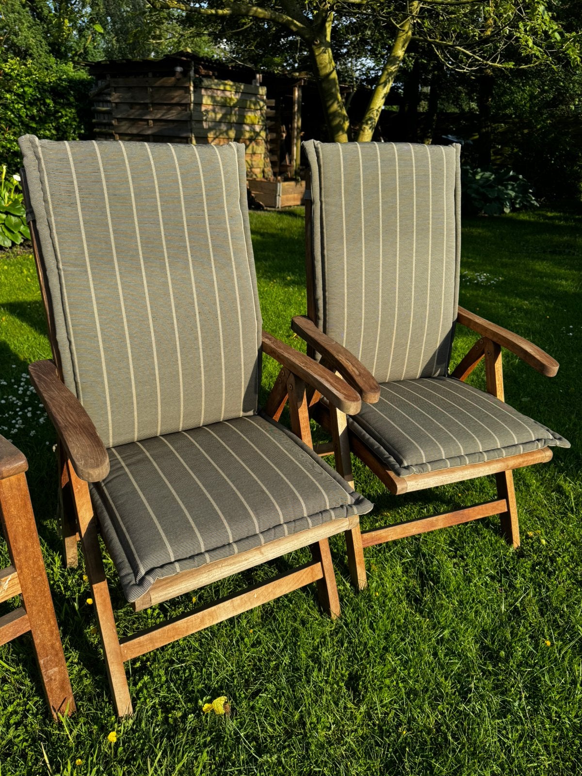 Tuinstoelen in teak, Jardin & Terrasse, Chaises de jardin, Enlèvement, Utilisé, Bois de teck, Pliant