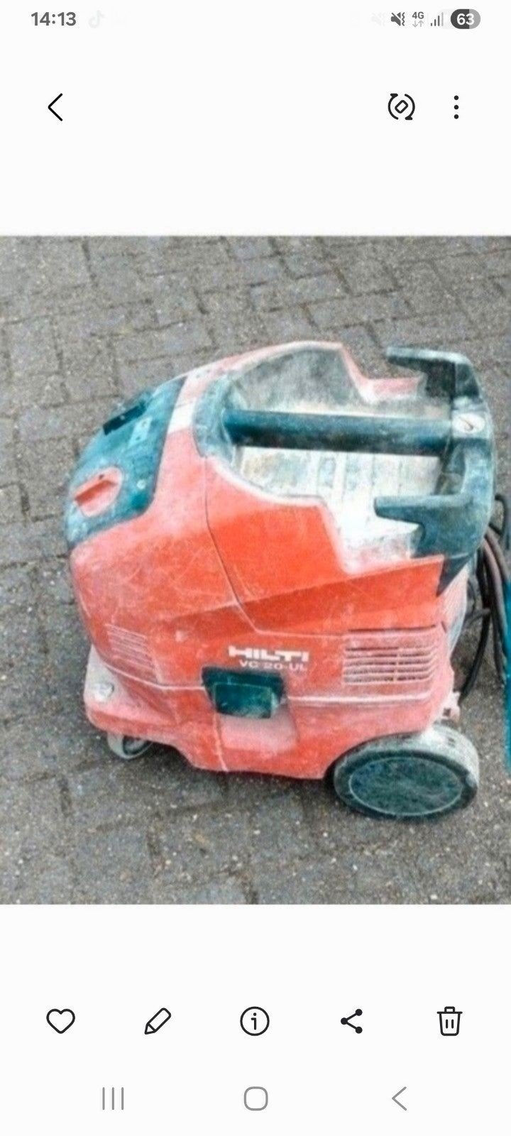 hilti stofzuiger, Ophalen