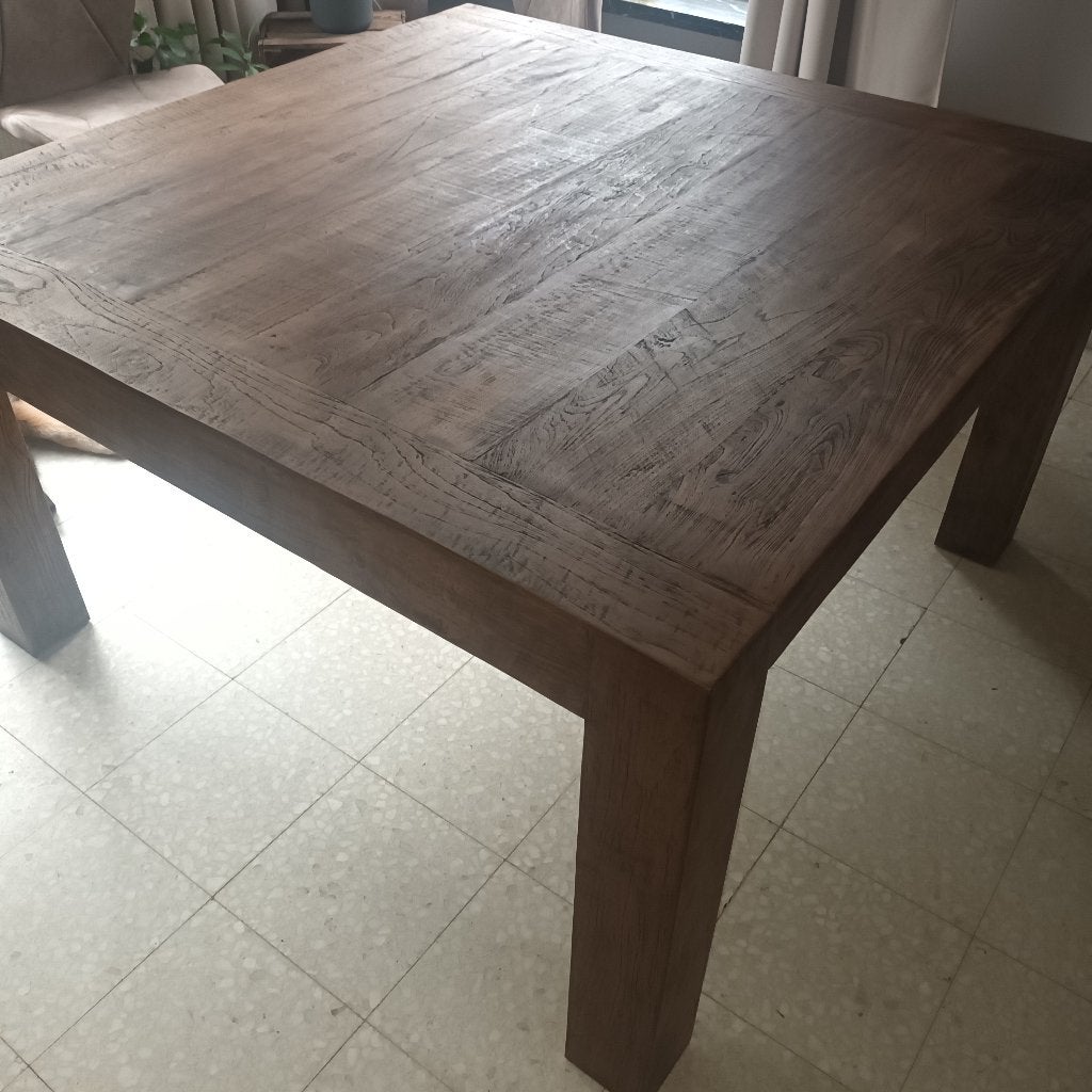 Tafel, Huis en Inrichting, Ophalen, Vierkant, Zo goed als nieuw, Vijf personen of meer