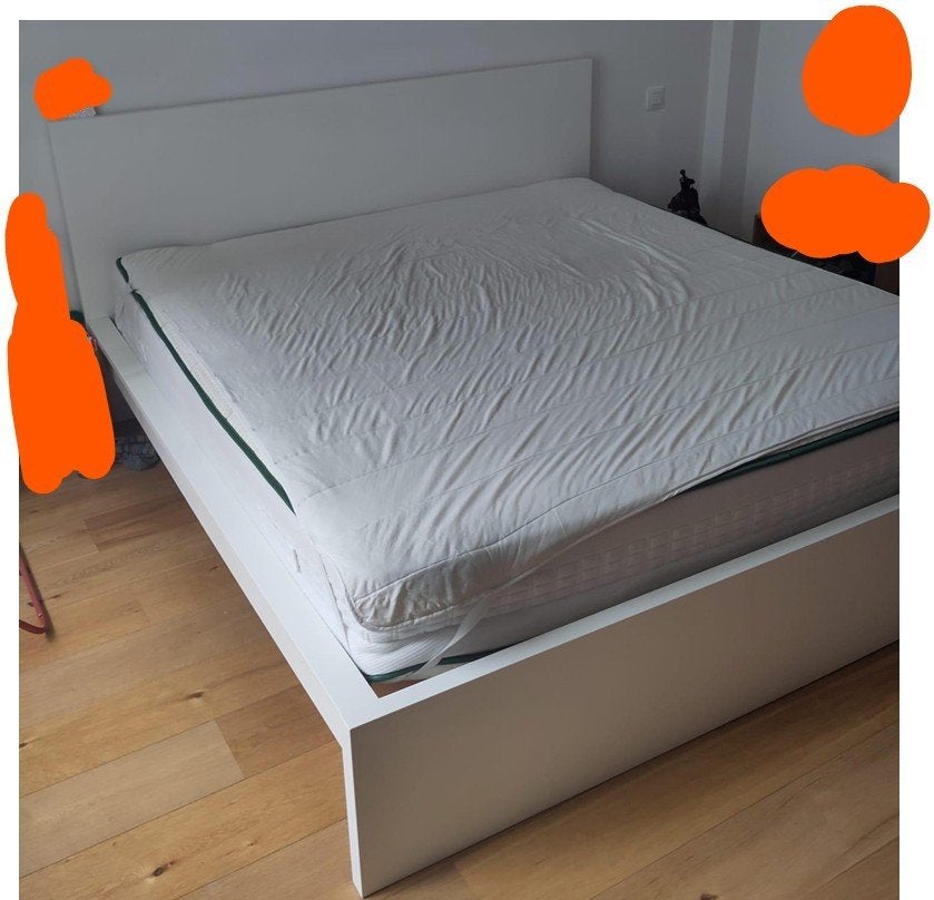 IKEA MALM bed (180x200), Huis en Inrichting, Slaapkamer | Bedden, Ophalen, Gebruikt, Wit, Tweepersoons