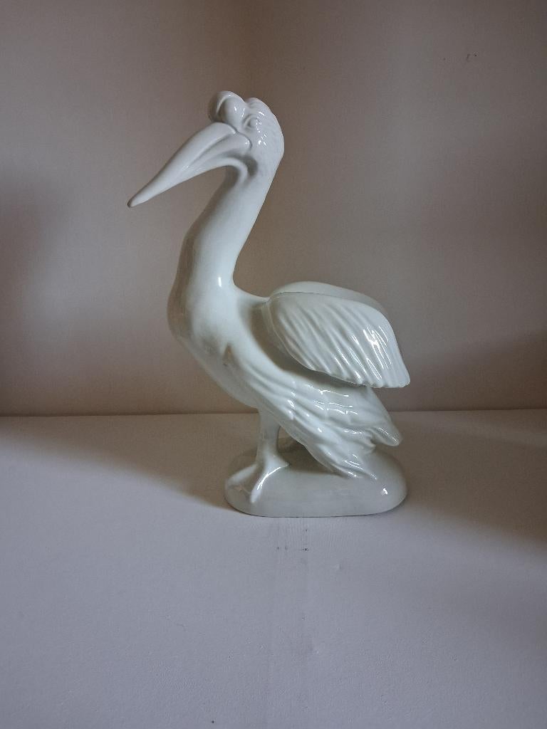 Grand pélican en porcelaine blanche, Enlèvement ou Envoi