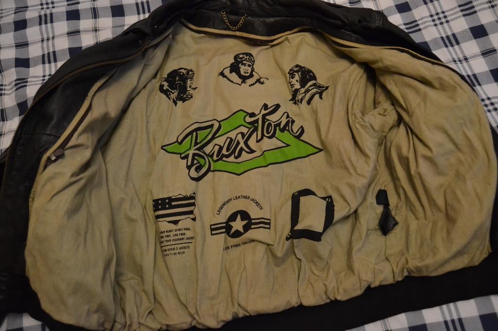 Blouson aviateur Buxton vintage en cuir XL, Vêtements | Hommes, Comme neuf, Brun, Enlèvement, Taille 56/58 (XL)