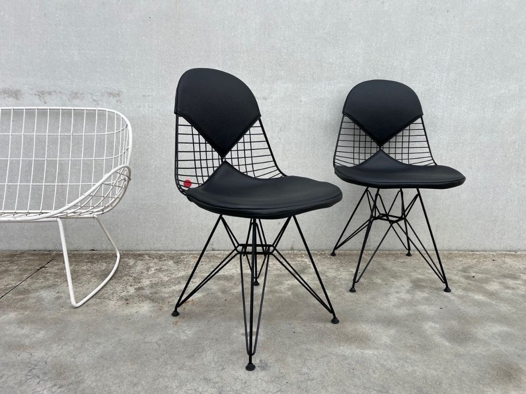 Vitra DKR-2 WIRE CHAIR, 2X, Twee, Zwart, Design, Ophalen of Verzenden