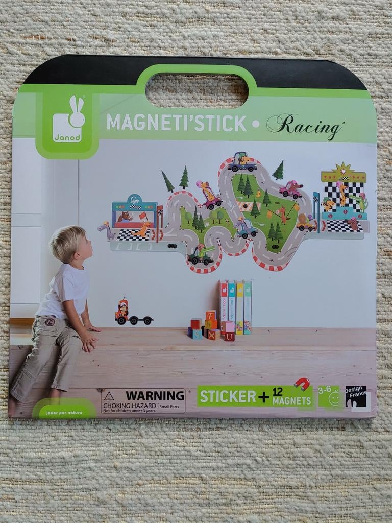 Janod Magneti'Stick Racing (Muursticker), Ophalen, 10 tot 50 stukjes, Nieuw