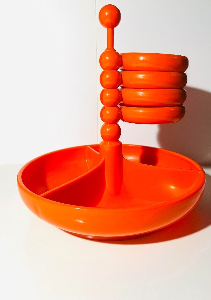 EMSA Vintage Aperitiefset Space Age– West Germany design'70, Etagère, Kunststof, Zo goed als nieuw, Ophalen