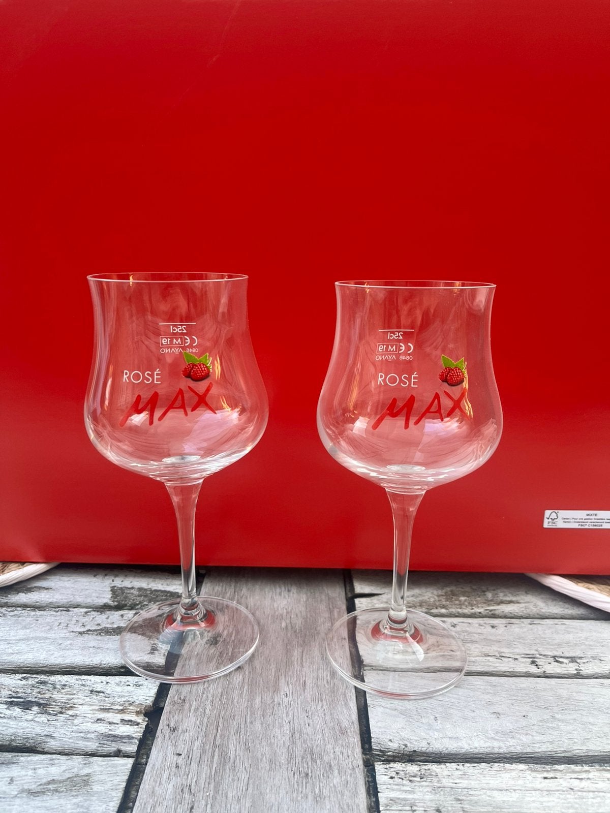 Twee rose max glazen, Verzenden, Nieuw, Bierglas