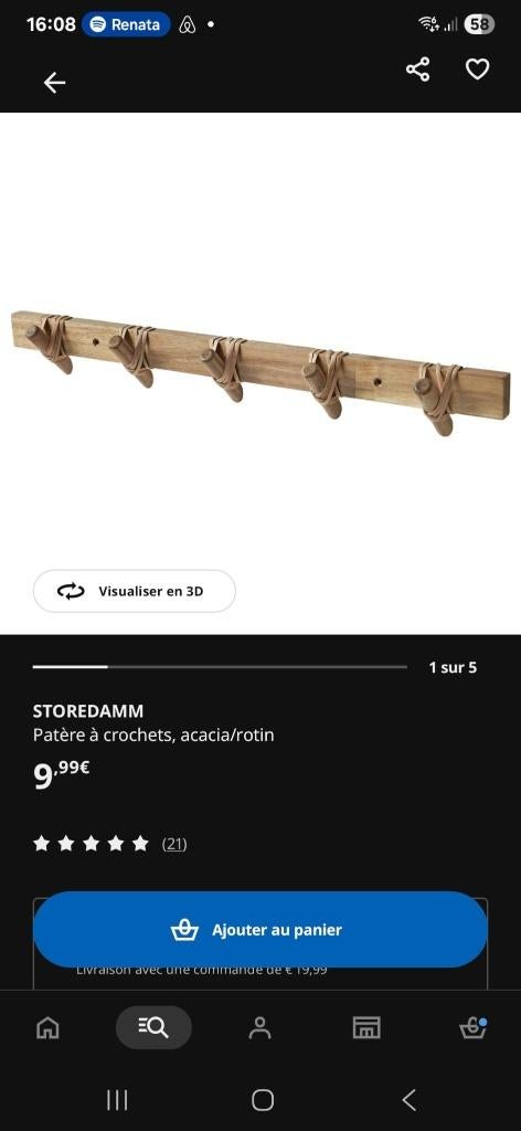 porte manteau Storedamm Ikea neuf, Neuf, Moins de 100 cm, Portemanteau mural, Enlèvement