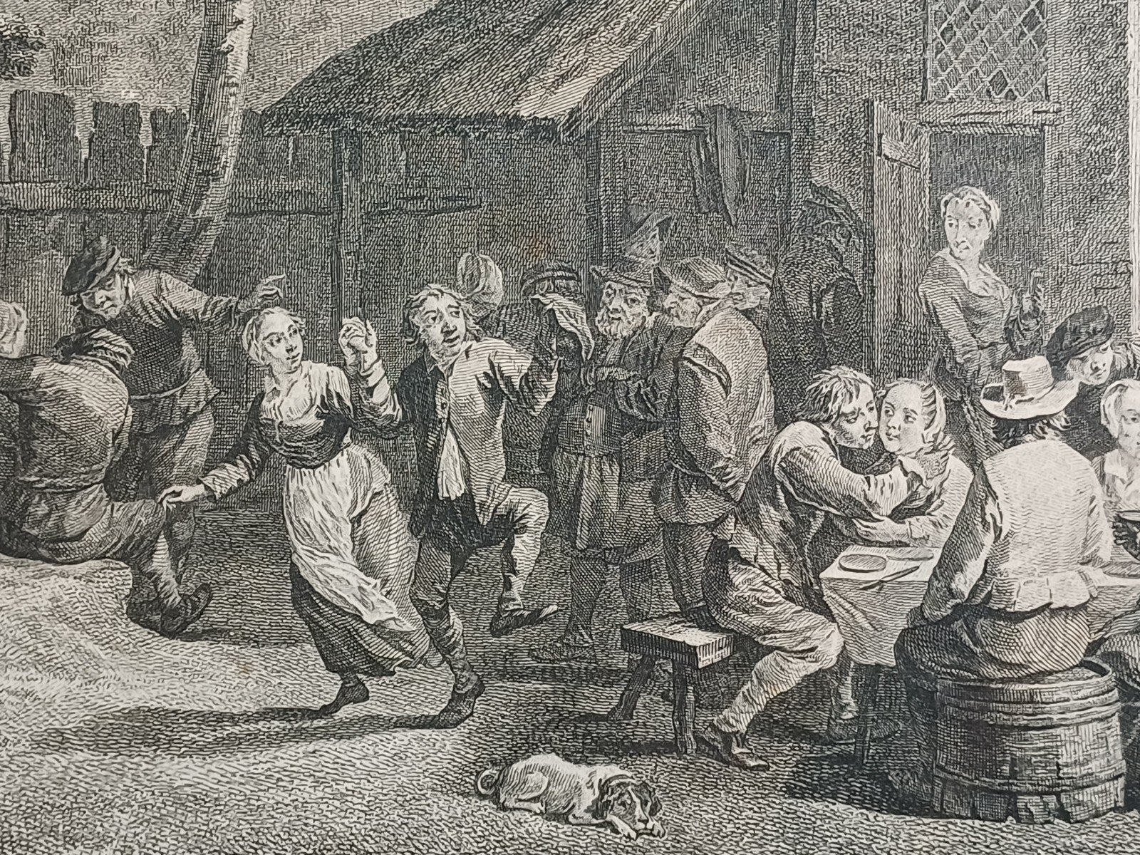 Antieke beschadigde gravure 90×70, Antiquités & Art, Enlèvement