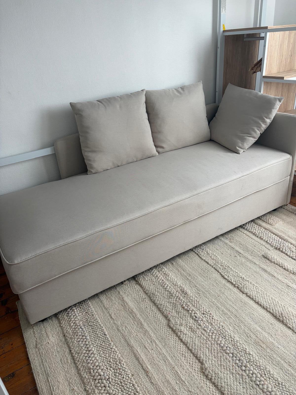 Eenpersoons beige slaapzetel, Ophalen, Eenpersoons, Beige, Zo goed als nieuw