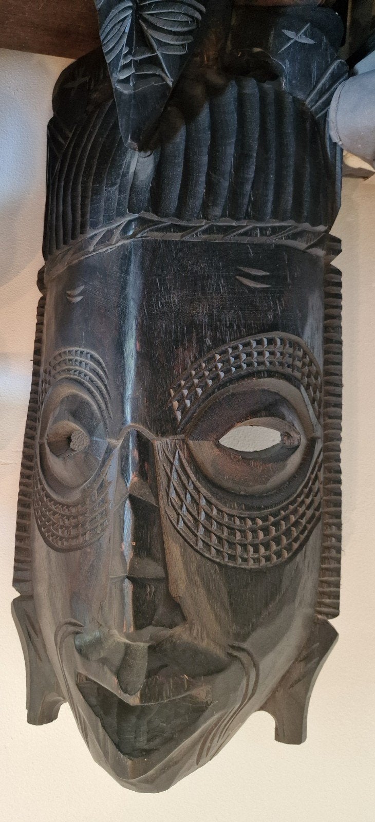 Houten masker 80cm hoog, Antiek en Kunst, Ophalen, Masker
