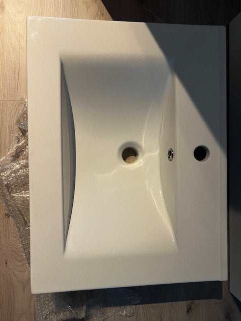 lavabo wit  60x46, Ophalen, Nieuw, Steen, Wastafel