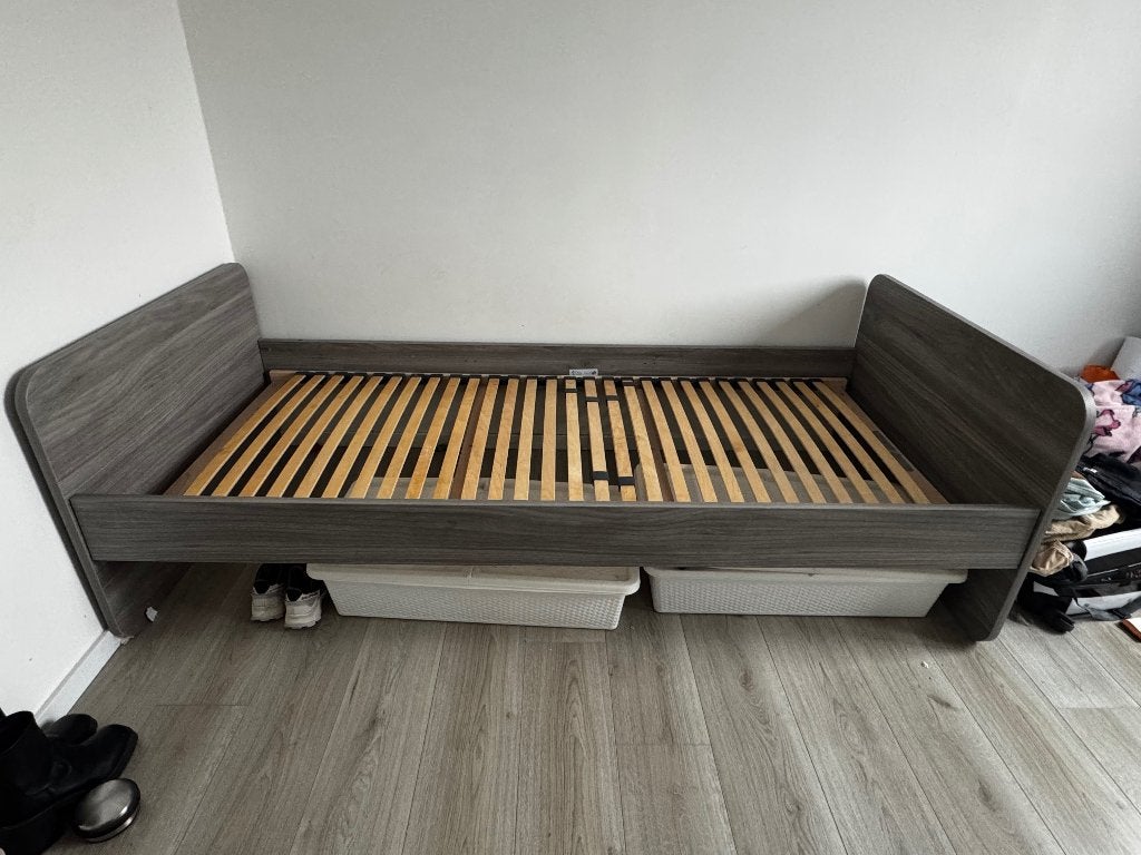 Meegroei bed Kind, Enfants & Bébés, Chambre d'enfant | Lits, Utilisé, 140 à 160 cm, 85 à 100 cm, Sommier à lattes, Enlèvement