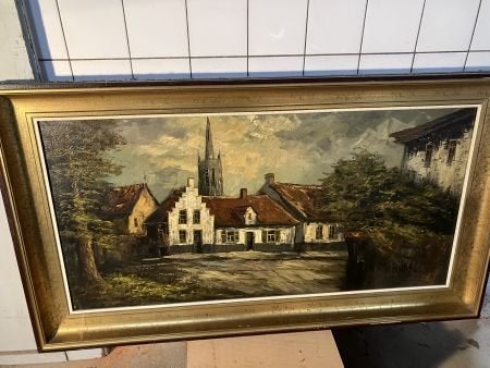 schilderij 138x78 oude markt Oudenburg, Ophalen