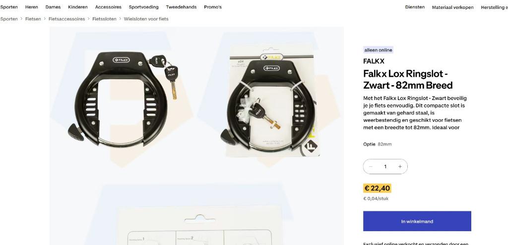 Falkx Lox breed ringslot E-bike kaderslot 82mm / 100% NIEUW, Fietsen en Brommers, Verzenden, Gebruikt, Ringslot