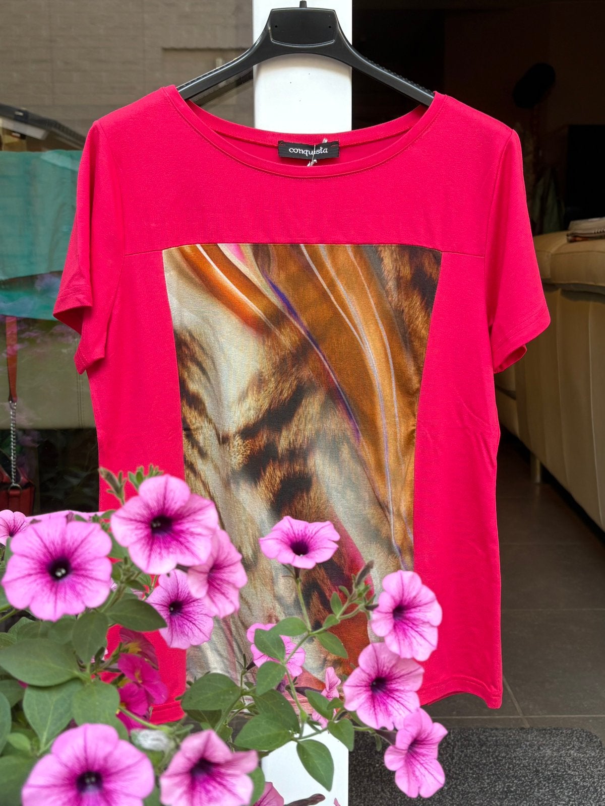 Nouveau t-shirt rose de Conquista Fashion (42)., Manches courtes, Enlèvement ou Envoi, Rose, Taille 42/44 (L)