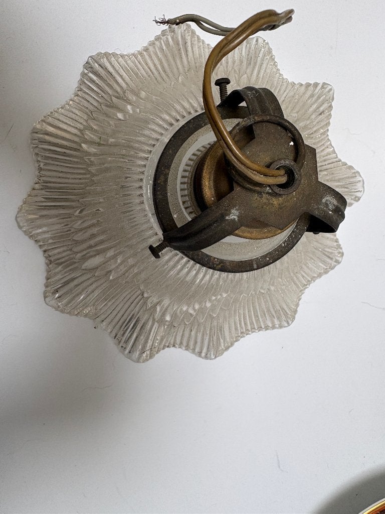 lampe suspendue ancienne, Enlèvement ou Envoi, Comme neuf, Verre