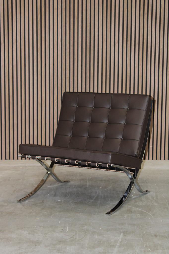 Knoll Barcelona Chair - Volo Leather Chocolate, Ophalen of Verzenden