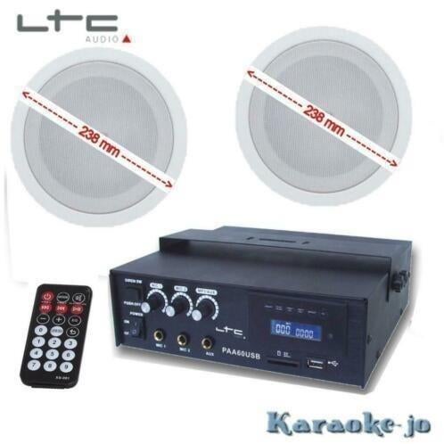 Muziek voor de winkel 60 Watt met 2 plafondspeakers, Ophalen of Verzenden, Nieuw