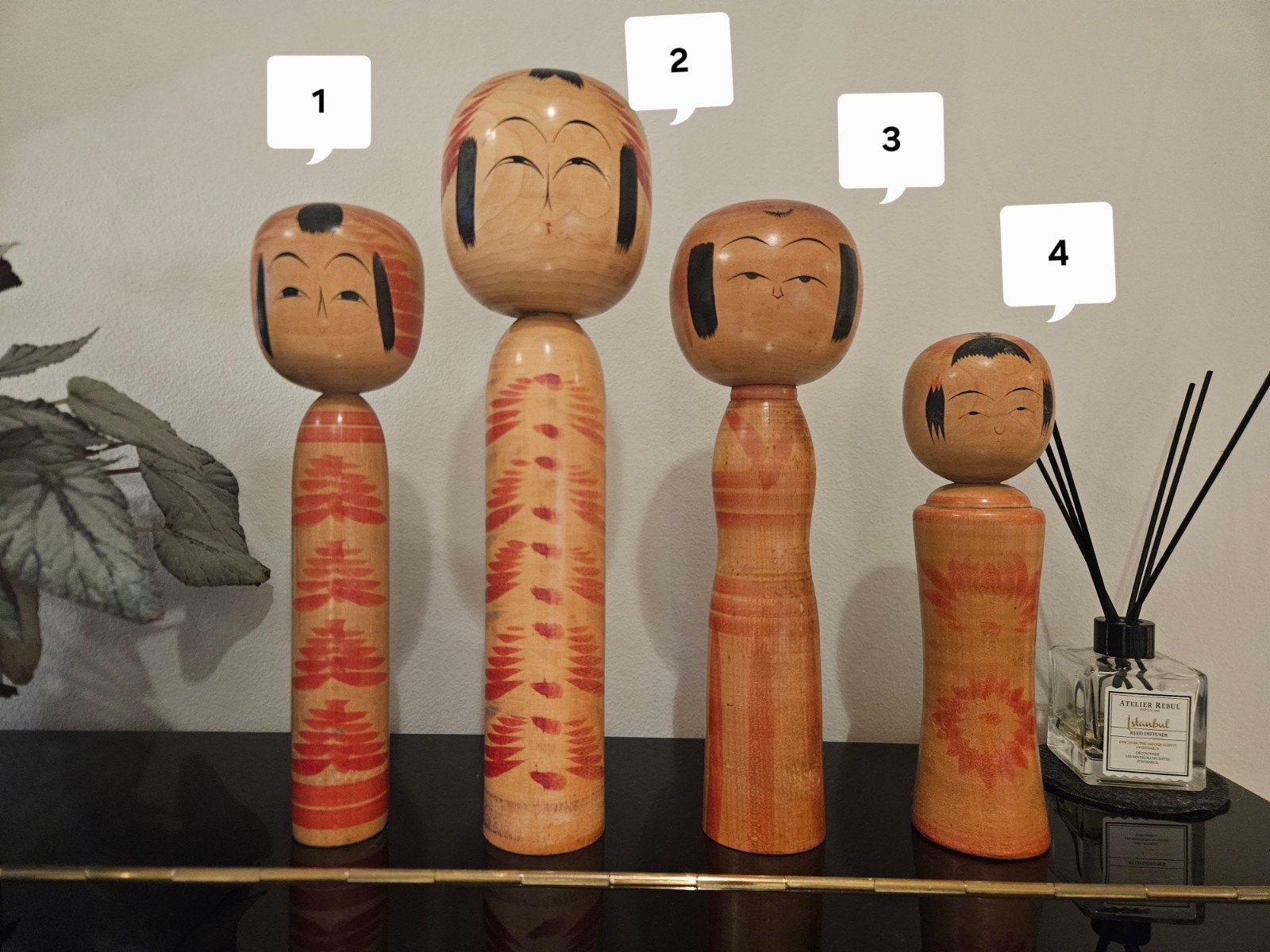 kokeshi vintage poppen (Japan), Groep mensen, Ophalen of Verzenden, 20 - 50 cm, Beeld