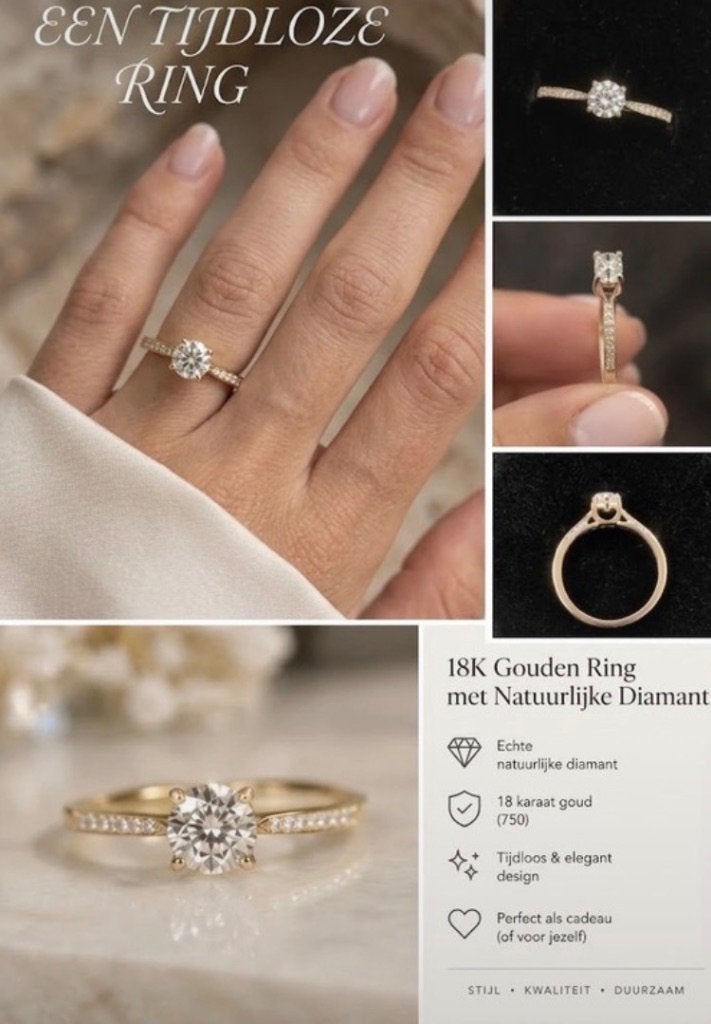 Bague en or blanc 18 carats 100ct diamond, Or, Comme neuf, Or, Enlèvement