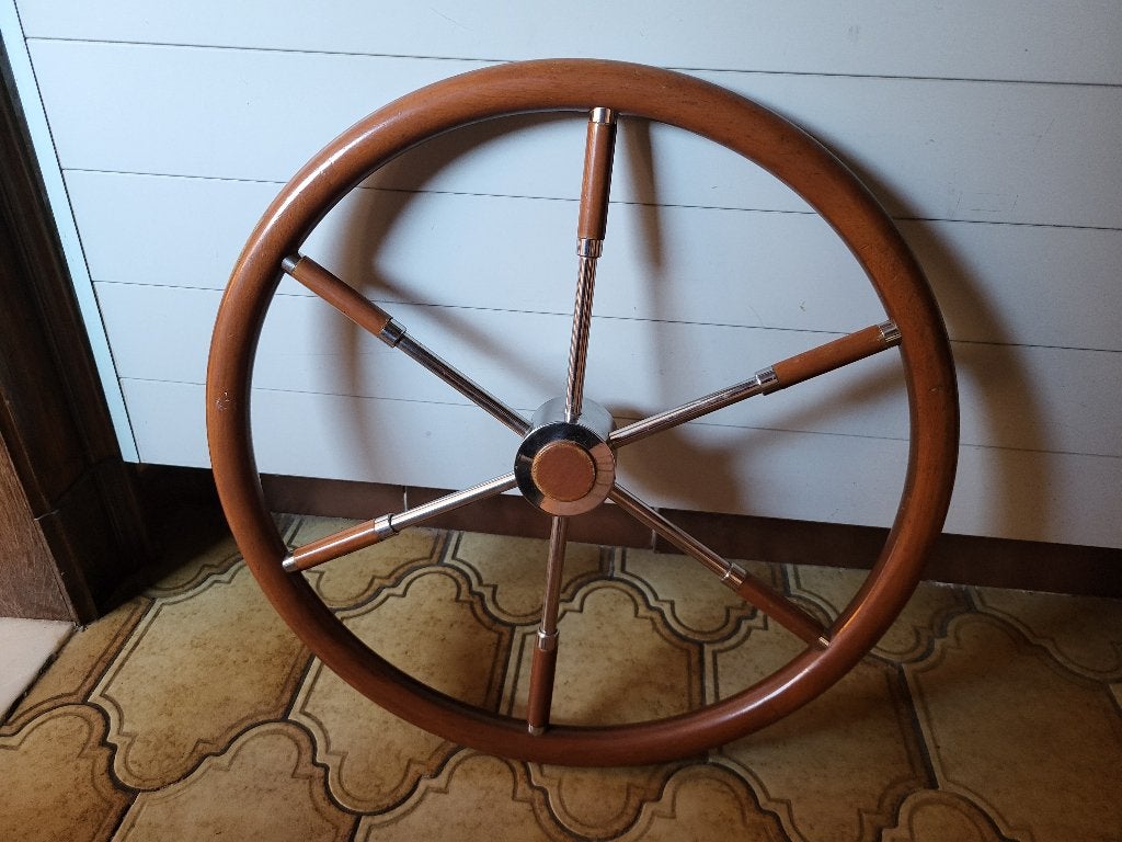 Houten stuurwiel / roer 60cm, Watersport en Boten, Ophalen of Verzenden, Gebruikt, Overige typen