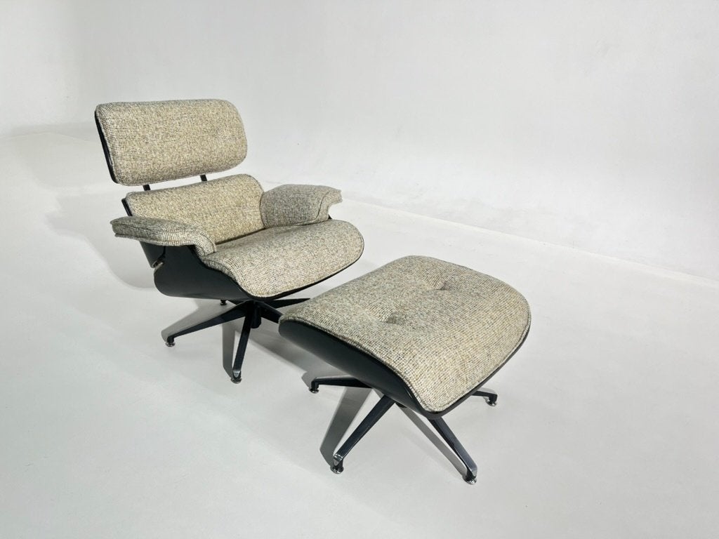 Lounge Chair + Ottoman, Eames style, vintage, Ophalen, Gebruikt, Eenpersoons, 75 tot 100 cm