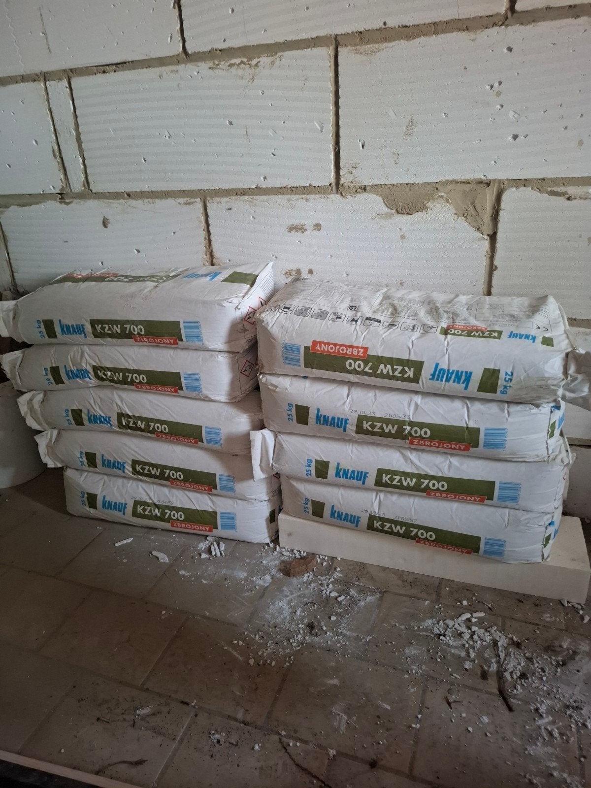 9x Knauf lijm en wapeningsmortel, Bricolage & Construction, Isolation & Étanchéité, Enlèvement