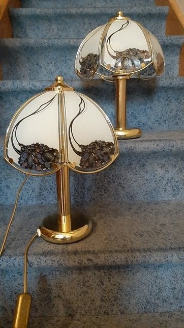 Lampes à poser vintage, Eglo, Doré, Vintage, Verre