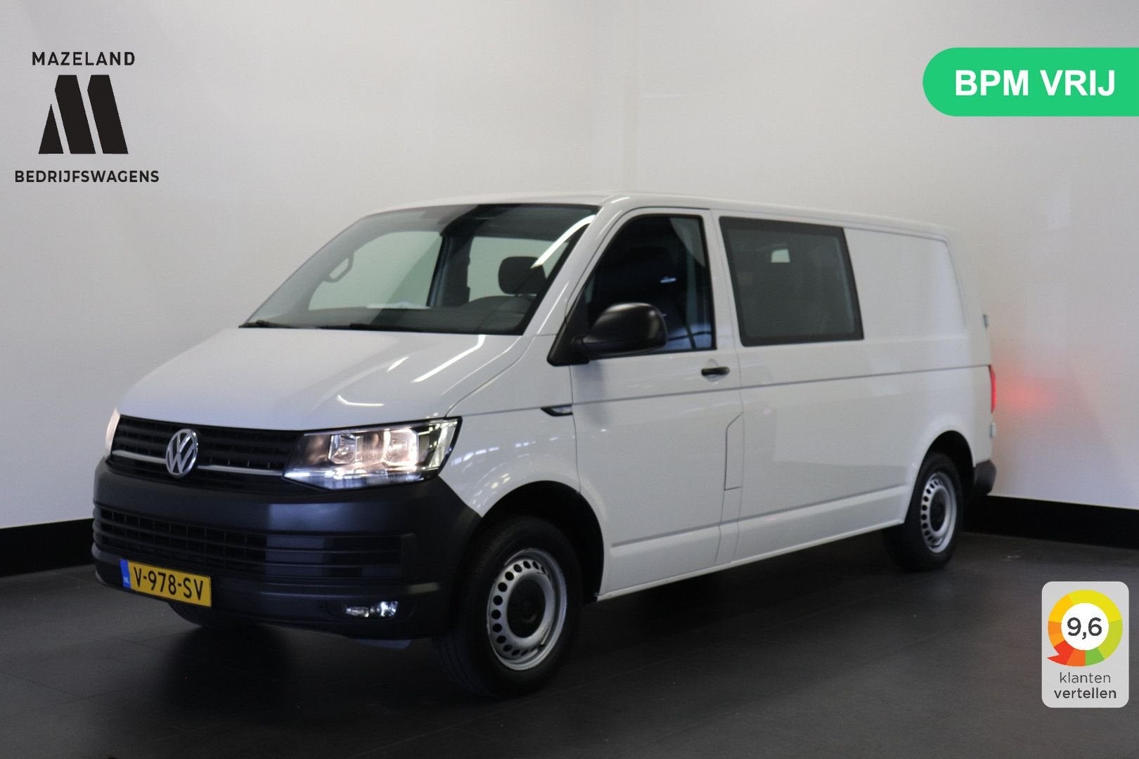 Volkswagen Transporter 2.0 TDI L2 Dubbele cabine EURO 6 - Ai, Auto's, Parkeersensor, Wit, Onderhoudsboekje, Te koop