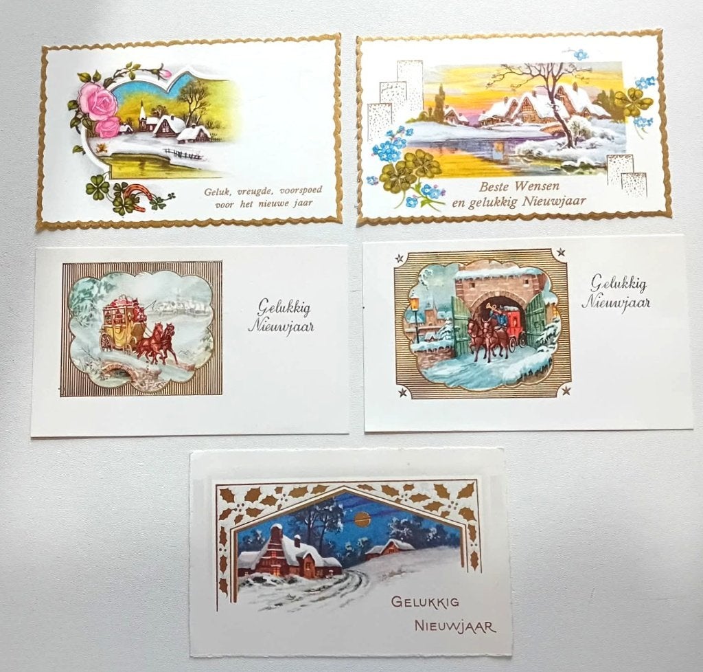 Vintage Nieuwjaarskaartjes (klein formaat), Ophalen, Feest(dag)
