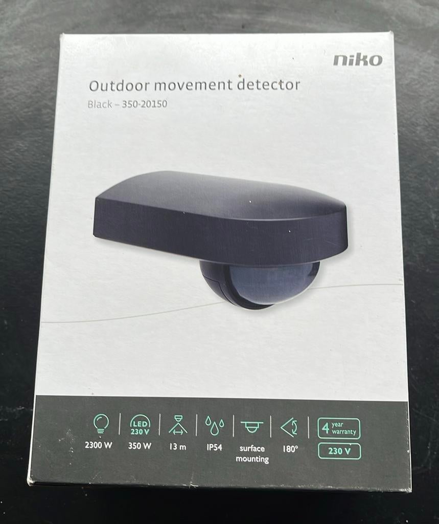 1 x détecteur de mouvement extérieur Niko ip54 230Vac, Bricolage & Construction, Enlèvement ou Envoi, Neuf