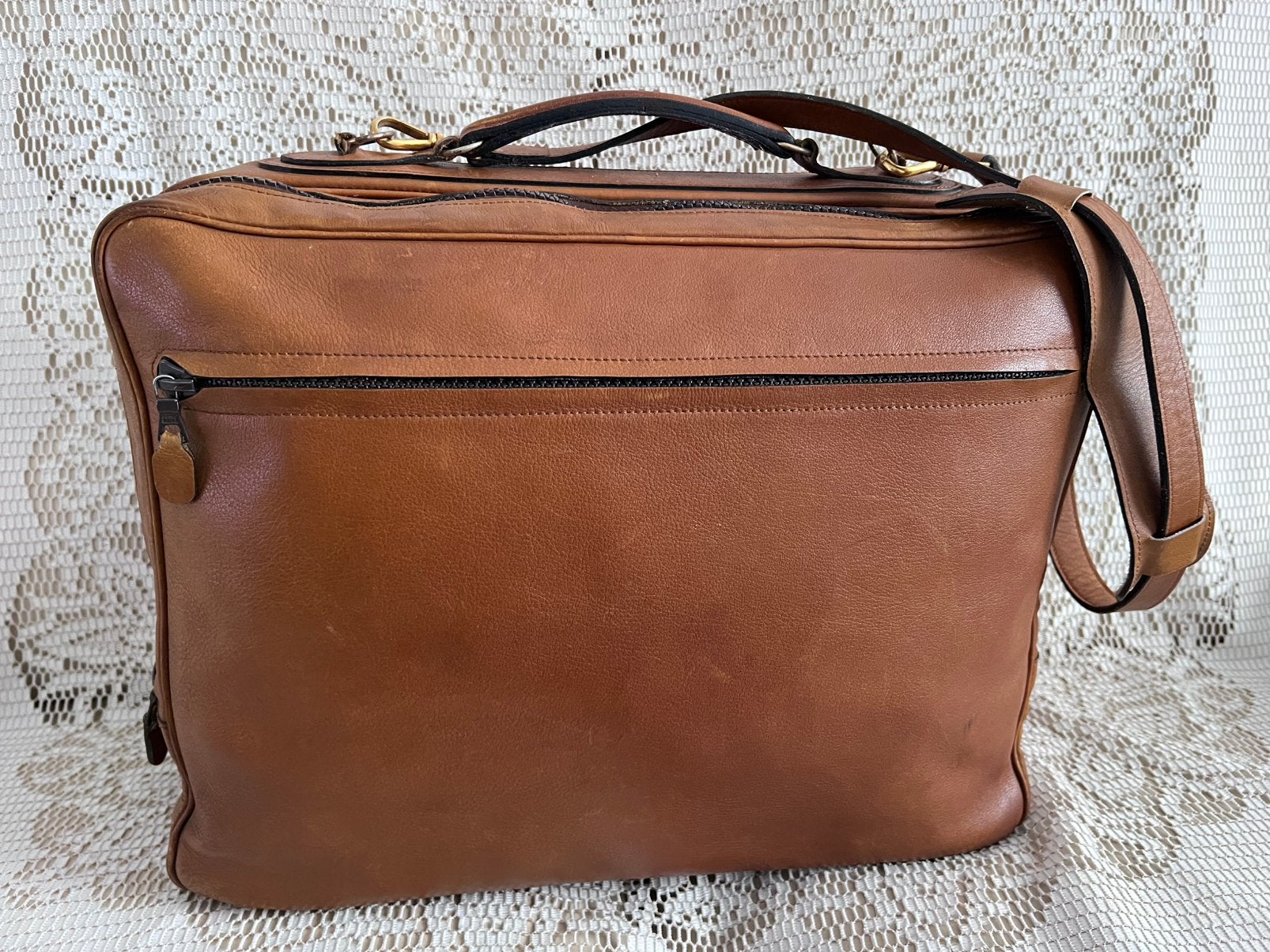 Sac valise DELVAUX vintage cuir fauve, Enlèvement ou Envoi, Comme neuf, Cuir
