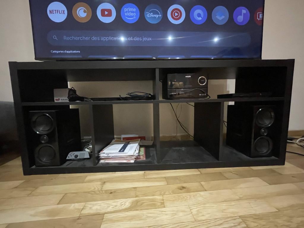 Meuble TV IKEA KALLAX Noir, Maison & Meubles, 25 à 50 cm, Moins de 100 cm, Comme neuf, 100 à 150 cm
